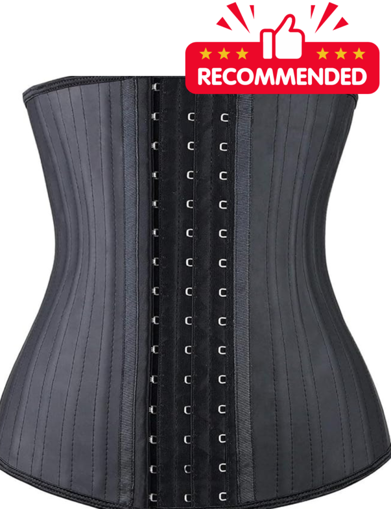 A Yianna corset waist trainer with a thumbs up and the word recommended in the top right corner.