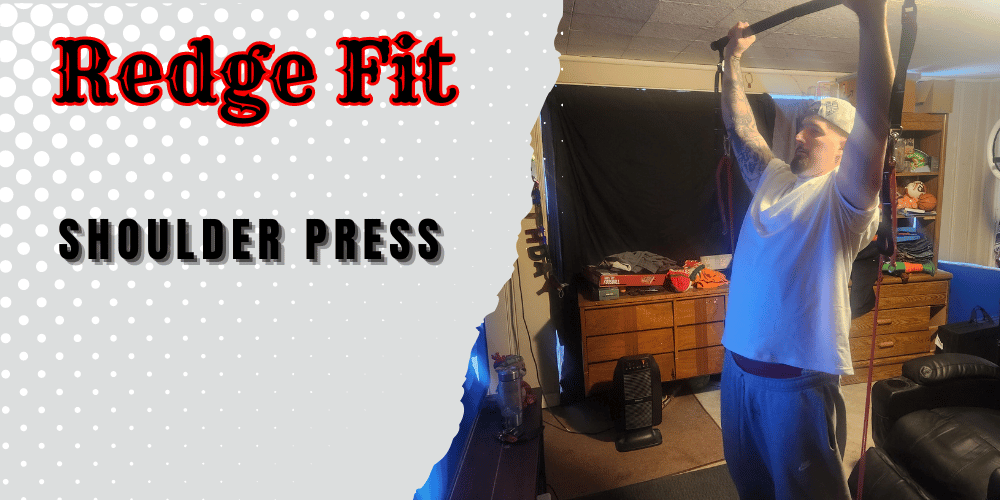 Bryan Carney doing a shoulder press with the Redge fit home gym.