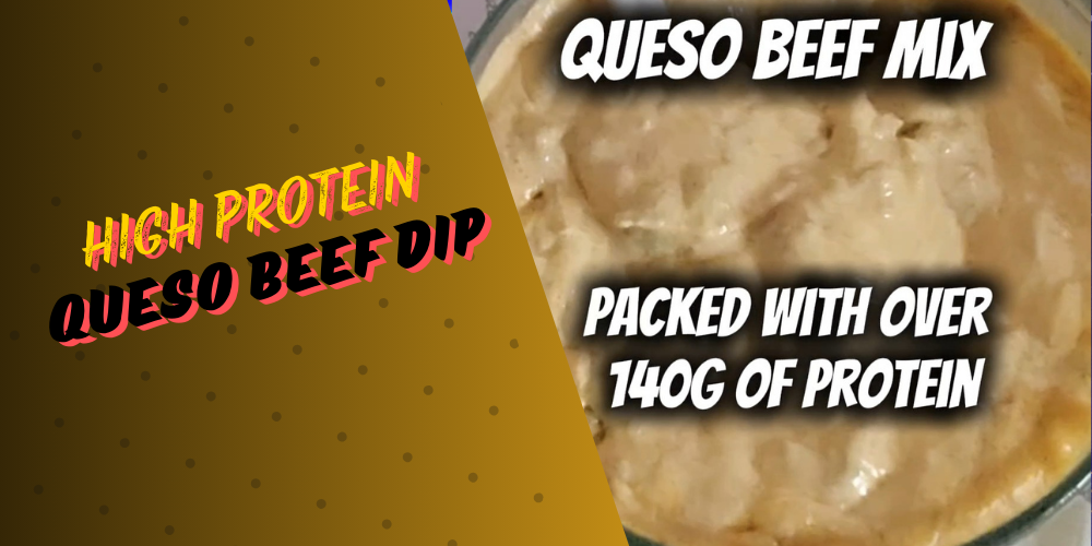 a bowl of high protein queso beef dip